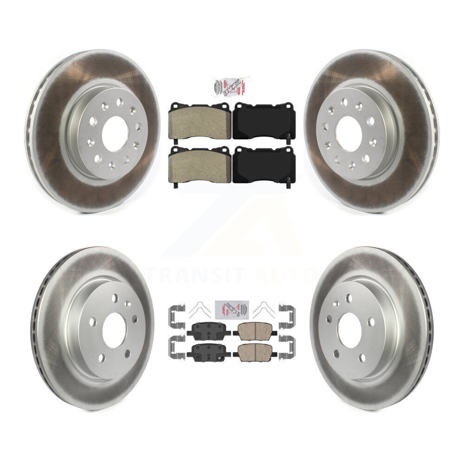 Front Semi-Metallic Rear Ceramic Pad Coated Brake Rotor Kit For Chevrolet Camaro Cadillac KGA-101593