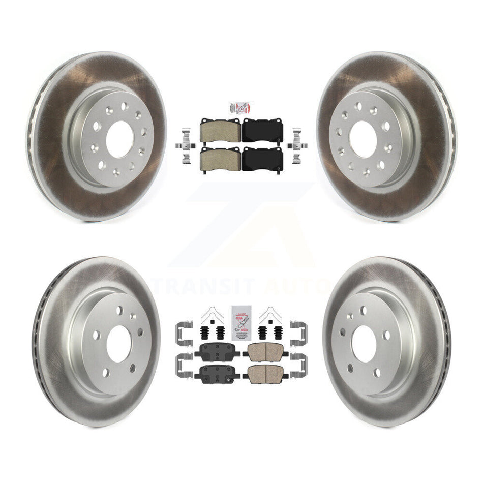 Front Semi-Metallic Rear Ceramic Pad Coated Brake Rotor Kit For Chevrolet Camaro Cadillac KGA-101600