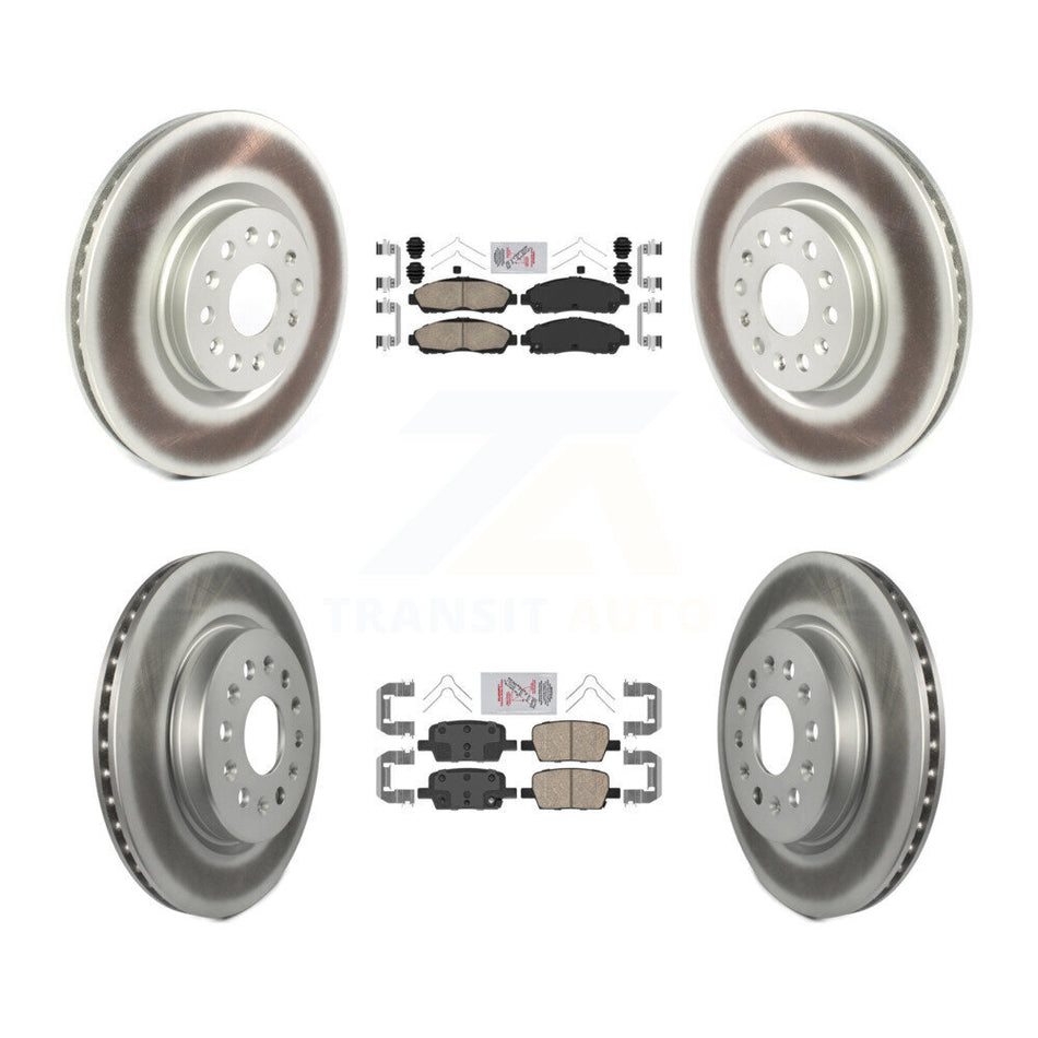 Front Rear Ceramic Pad And Coated Disc Brake Rotor Kit For Cadillac XT5 Buick Enclave XT6 KGA-101607