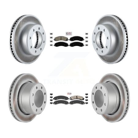 Front Rear Semi-Metallic Pad Coat Disc Brake Rotor Kit For Ram 3500 With Dual Wheels KGA-101624