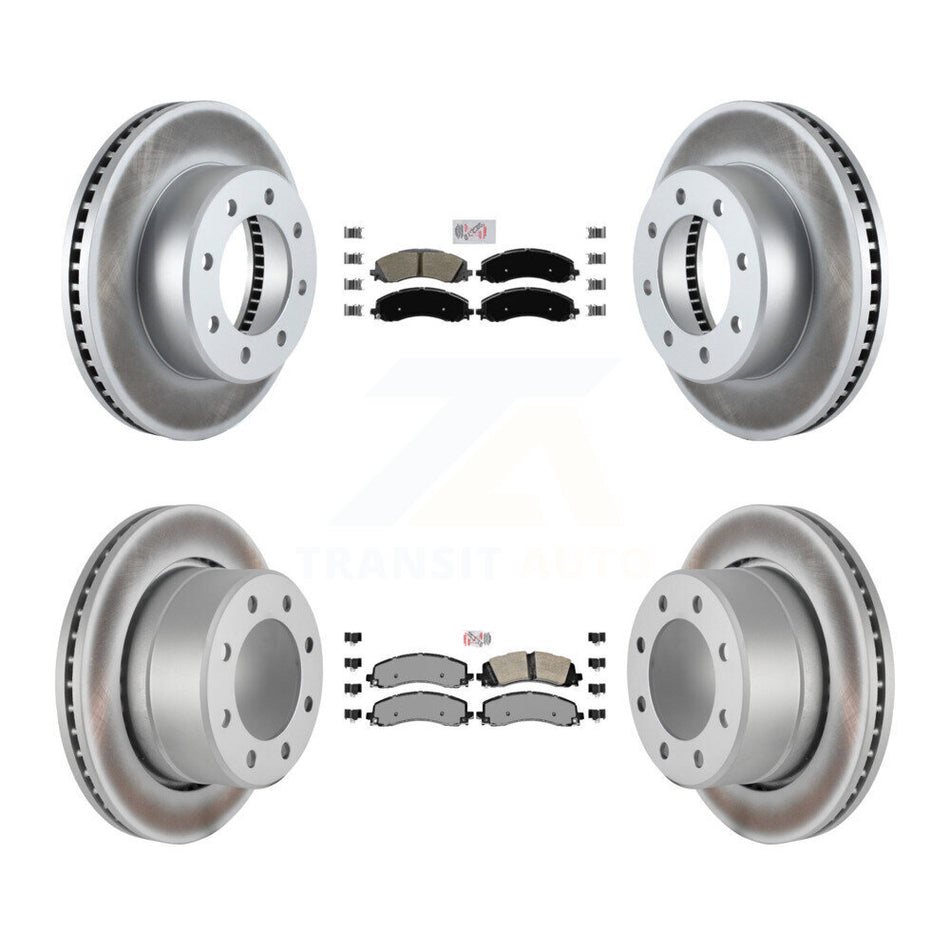 Front Rear Semi-Metallic Pads And Coated Disc Brake Rotors Kit For Ram 2500 3500 KGA-101626