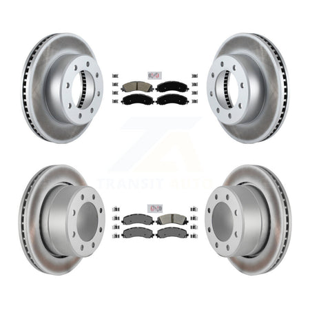 Front Rear Semi-Metallic Pads And Coated Disc Brake Rotors Kit For Ram 2500 3500 KGA-101628