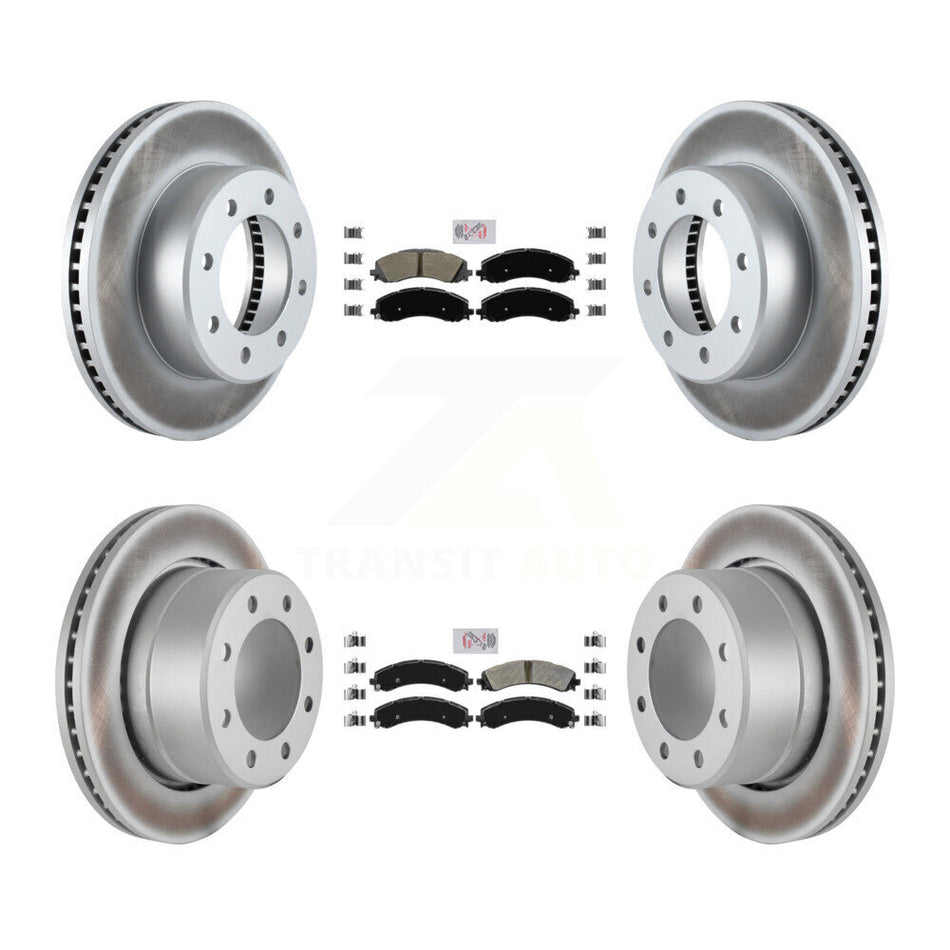 Front Rear Semi-Metallic Pad Coat Disc Brake Rotor Kit For Ram 3500 With Dual Wheels KGA-101630