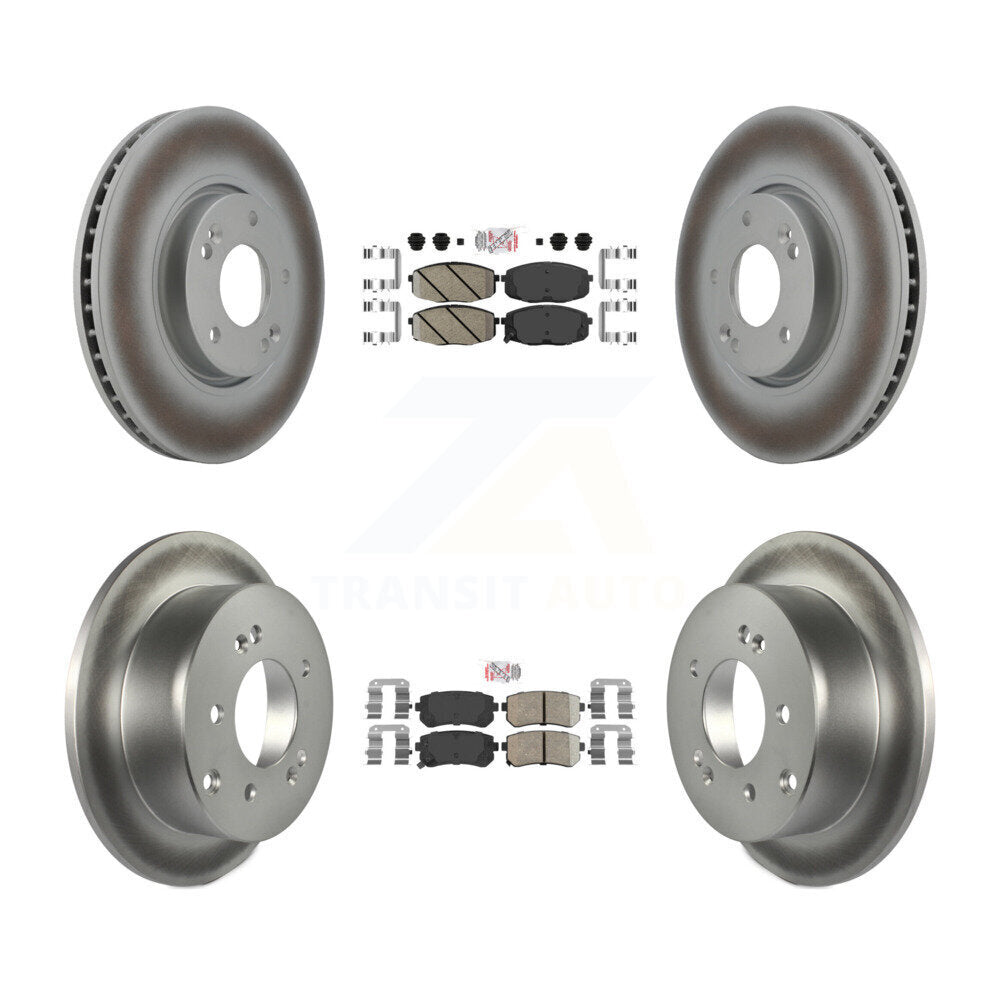 Front Rear Ceramic Pads And Coated Disc Brake Rotors Kit For Kia Forte Koup Forte5 KGA-101635