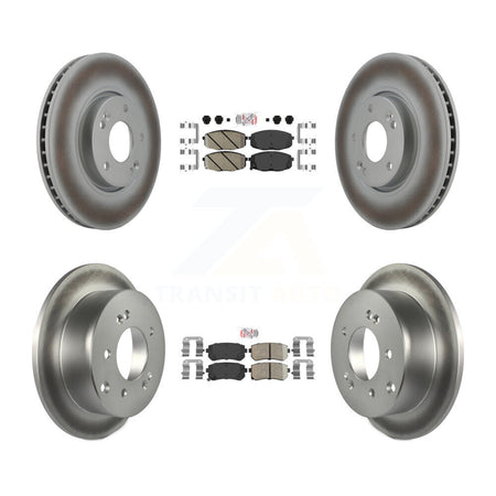 Front Rear Ceramic Pads And Coated Disc Brake Rotors Kit For Kia Forte Koup Forte5 KGA-101635
