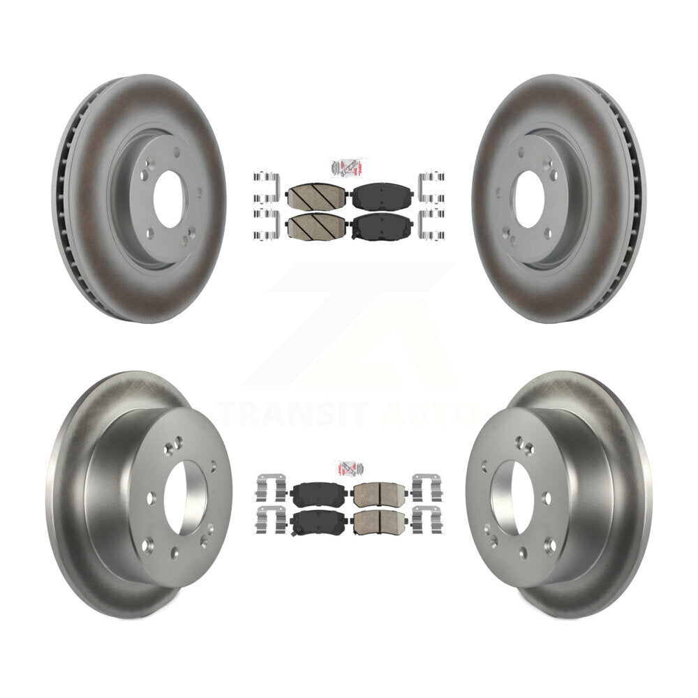 Front Rear Ceramic Pads And Coated Disc Brake Rotors Kit For Kia Forte Koup Forte5 KGA-101636
