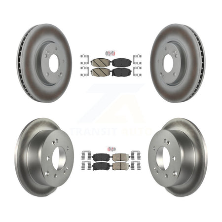 Front Rear Ceramic Pads And Coated Disc Brake Rotors Kit For Kia Forte Koup Forte5 KGA-101636