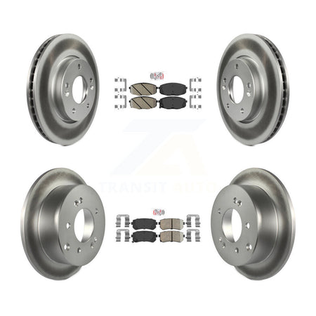 Front Rear Ceramic Pads And Coated Disc Brake Rotors Kit For Kia Forte Koup Forte5 KGA-101638