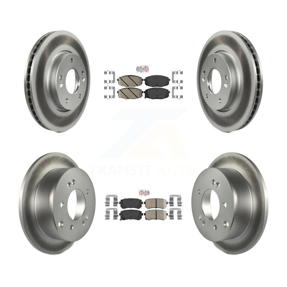 Front Rear Ceramic Pads And Coated Disc Brake Rotors Kit For Kia Forte Koup Forte5 KGA-101638