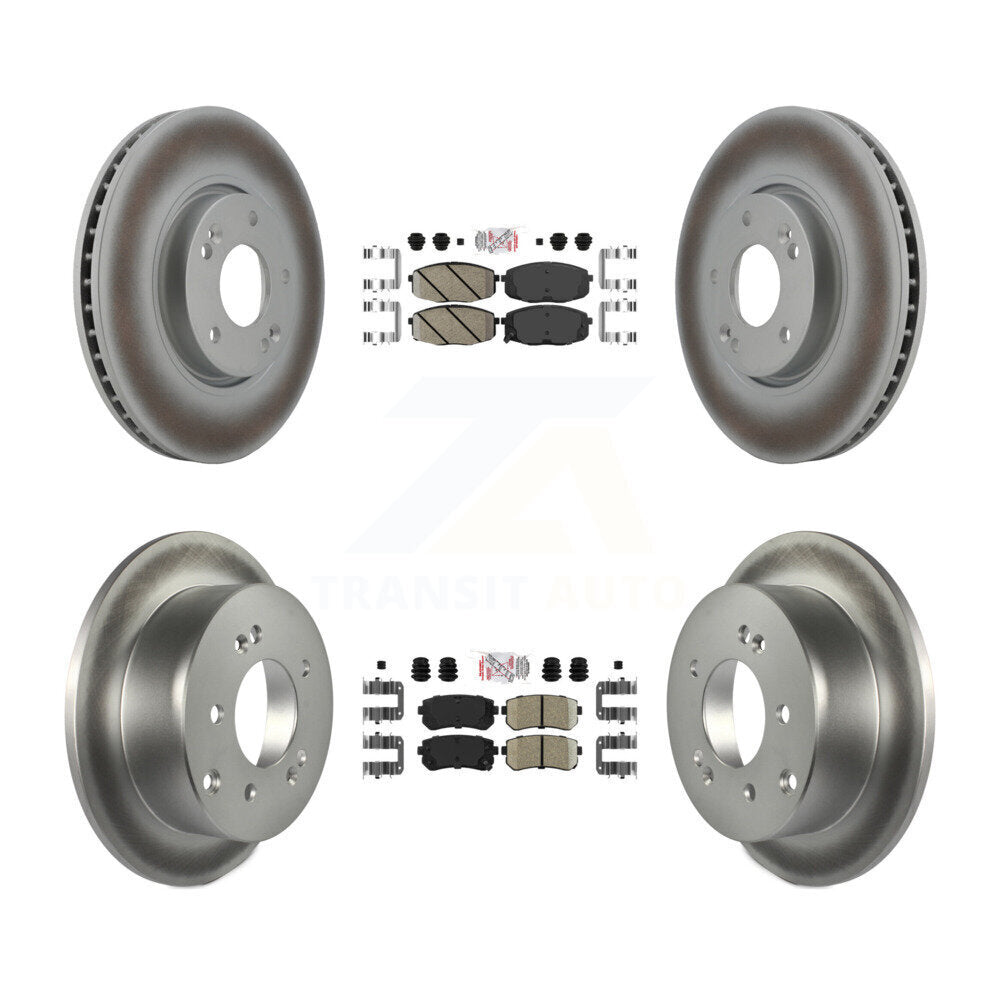 Front Rear Ceramic Pads And Coated Disc Brake Rotors Kit For Kia Forte Koup Forte5 KGA-101639