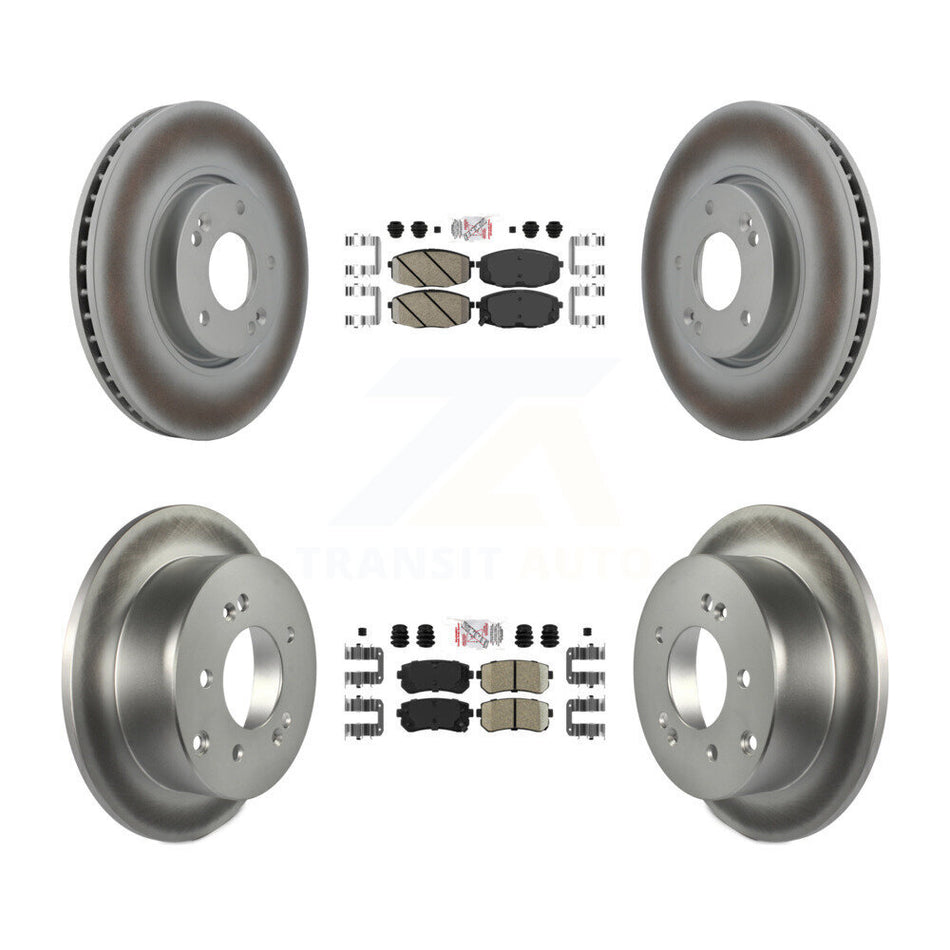 Front Rear Ceramic Pads And Coated Disc Brake Rotors Kit For Kia Forte Koup Forte5 KGA-101639