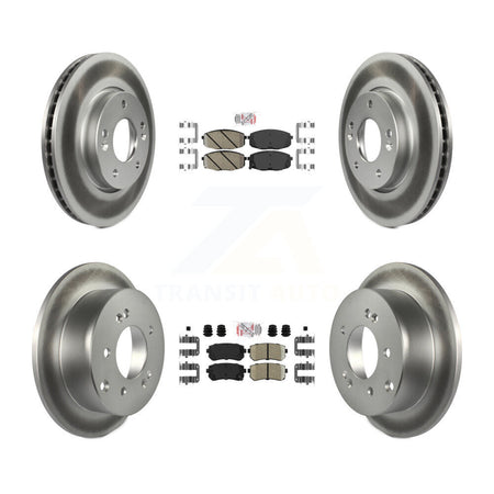 Front Rear Ceramic Pads And Coated Disc Brake Rotors Kit For Kia Forte Koup Forte5 KGA-101642