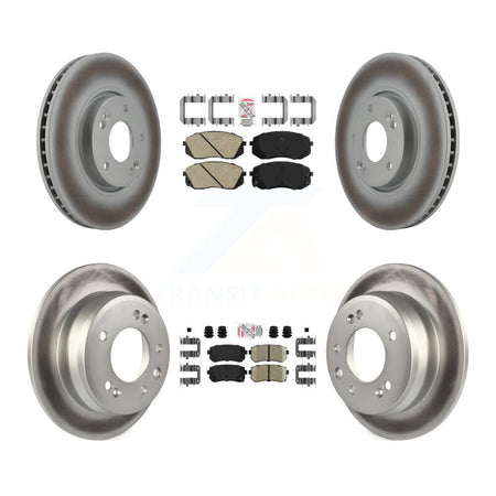 Front Rear Ceramic Pads And Coated Disc Brake Rotors Kit For Hyundai Tucson Kia Sportage KGA-101644