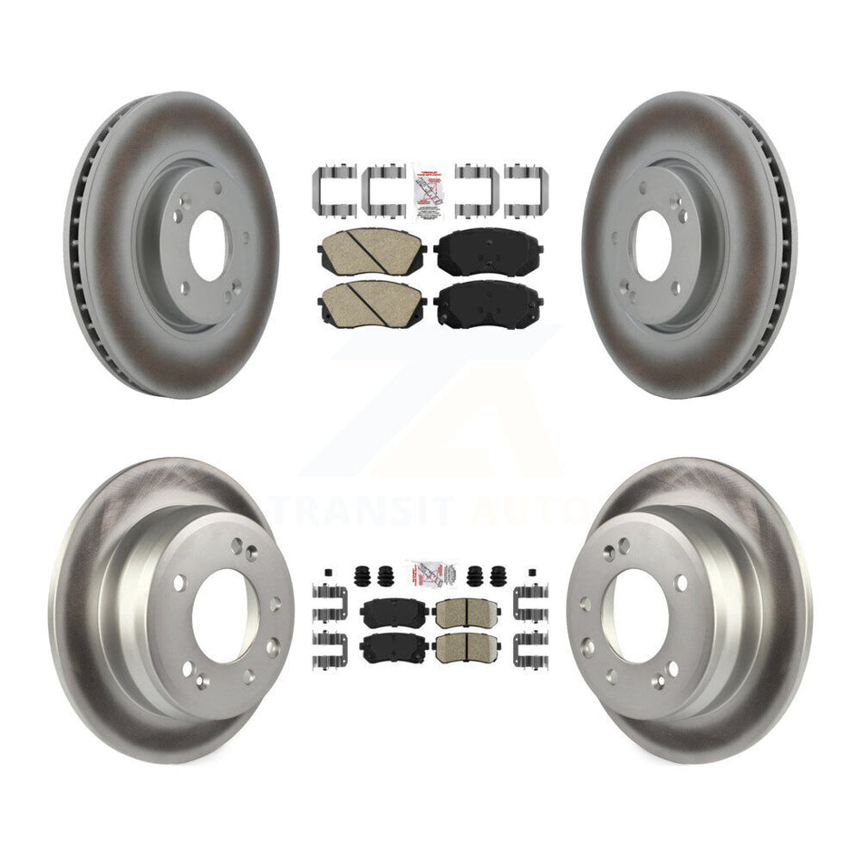 Front Rear Ceramic Pads And Coated Disc Brake Rotors Kit For Hyundai Tucson Kia Sportage KGA-101644