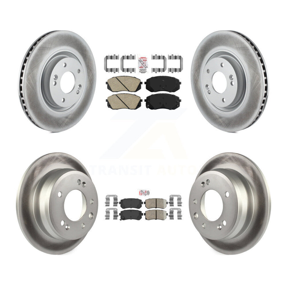 Front Rear Ceramic Pads And Coated Disc Brake Rotors Kit For Hyundai Tucson KGA-101645