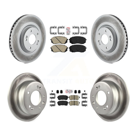 Front Rear Ceramic Pads And Coated Disc Brake Rotors Kit For Hyundai Tucson KGA-101646