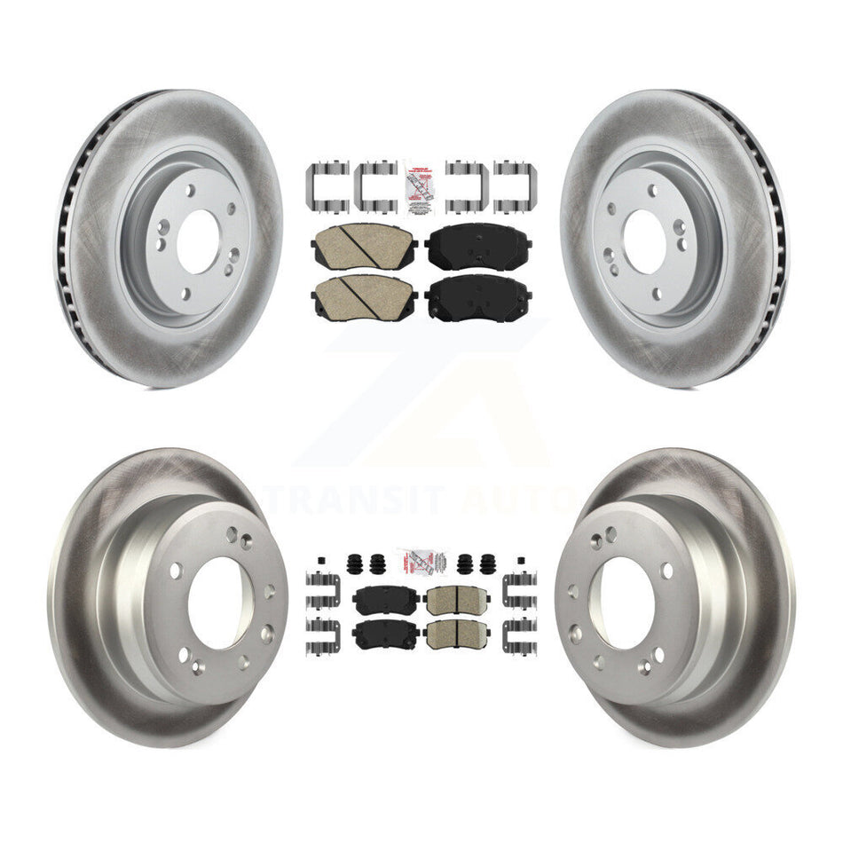 Front Rear Ceramic Pads And Coated Disc Brake Rotors Kit For Hyundai Tucson KGA-101646