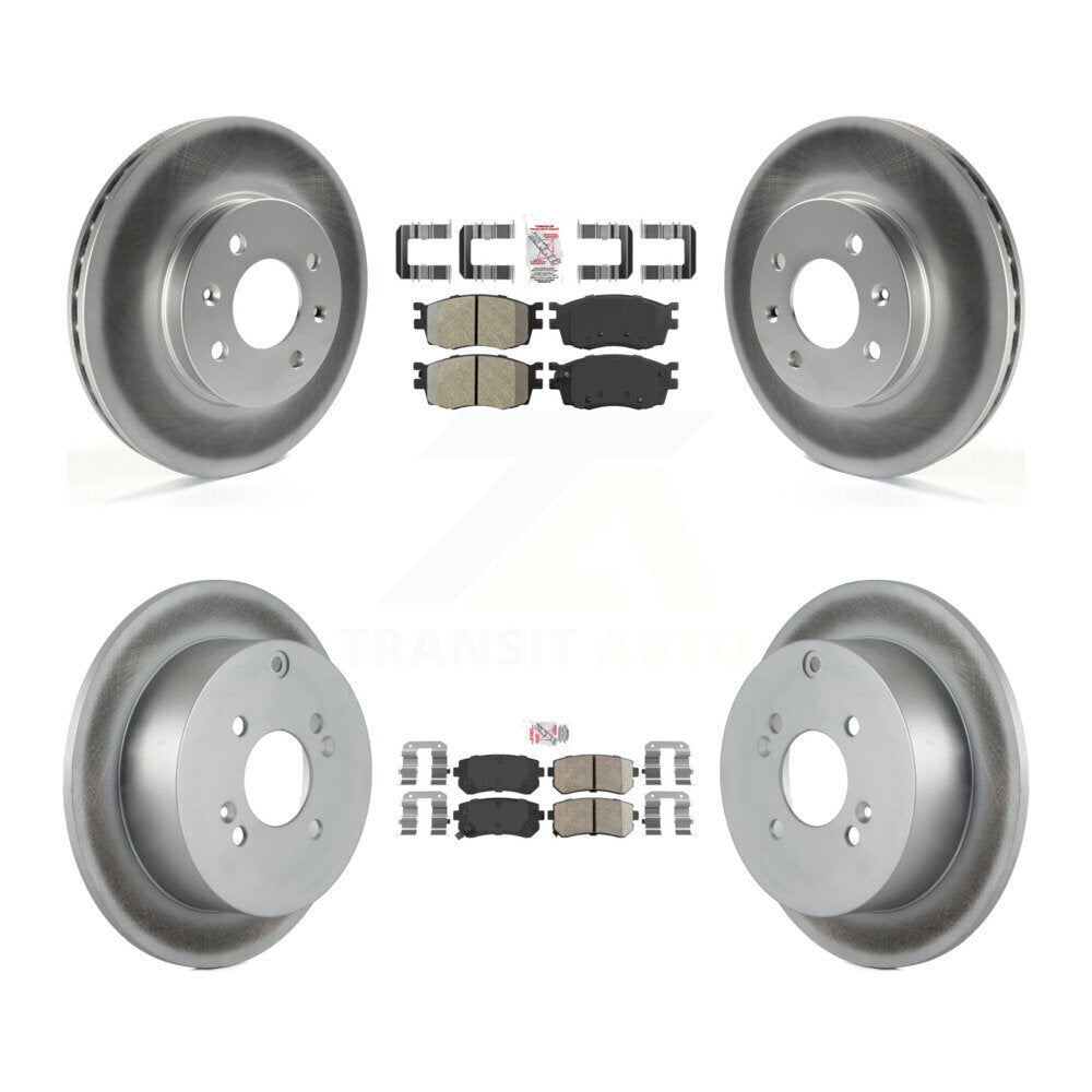 Front Semi-Metallic Rear Ceramic Pad Coat Brake Rotor Kit For Hyundai Accent Kia Rio5 Rio KGA-101650