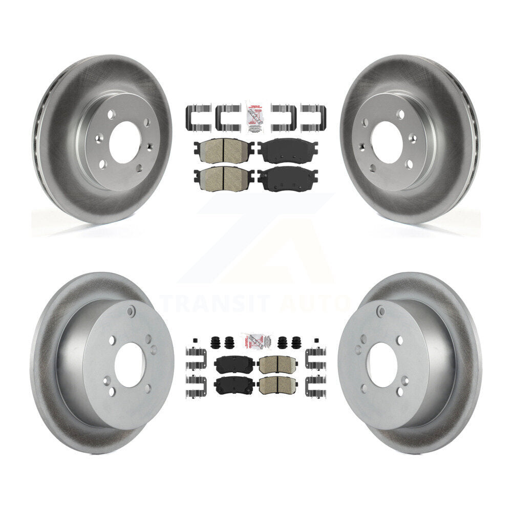 Front Semi-Metallic Rear Ceramic Pad Coat Brake Rotor Kit For Hyundai Accent Kia Rio5 Rio KGA-101651