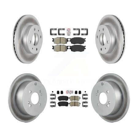 Front Semi-Metallic Rear Ceramic Pad Coat Brake Rotor Kit For 06 Hyundai Accent Hatchback KGA-101653