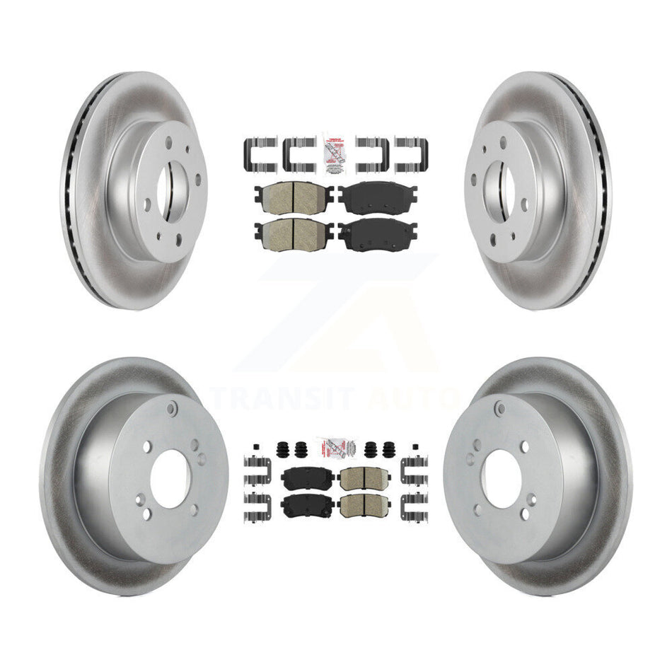Front Semi-Metallic Rear Ceramic Pad Coat Brake Rotor Kit For 06 Hyundai Accent Hatchback KGA-101653