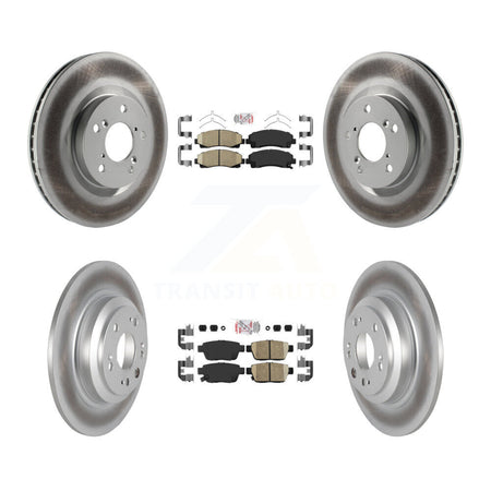 Front Rear Ceramic Pads And Coated Disc Brake Rotors Kit For 2009-2014 Acura TL KGA-101657