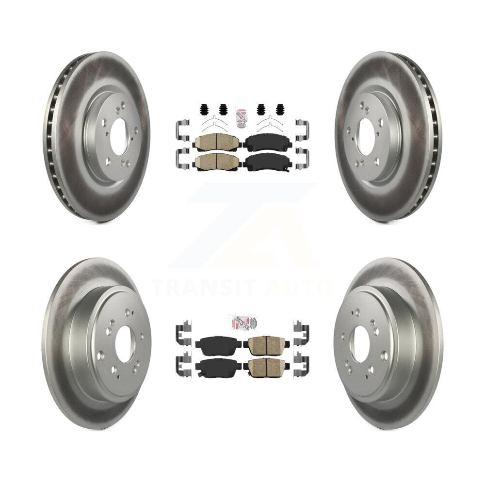 Front Rear Ceramic Pads And Coated Disc Brake Rotors Kit For 2006-2014 Honda Ridgeline KGA-101658