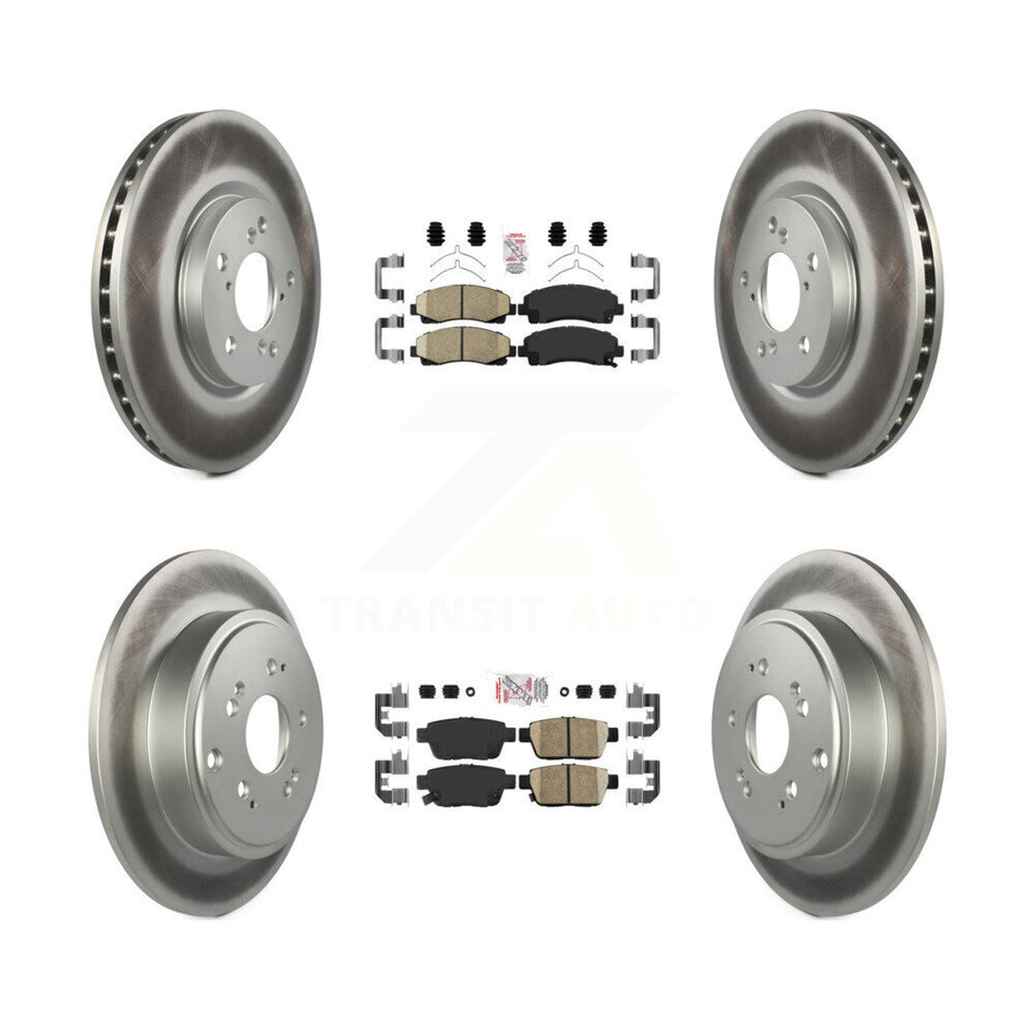 Front Rear Ceramic Pads And Coated Disc Brake Rotors Kit For 2006-2014 Honda Ridgeline KGA-101660
