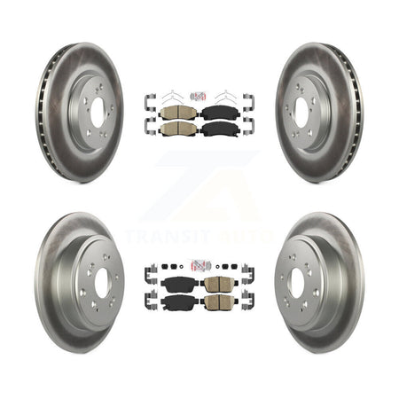 Front Rear Ceramic Pads And Coated Disc Brake Rotors Kit For 2006-2014 Honda Ridgeline KGA-101661