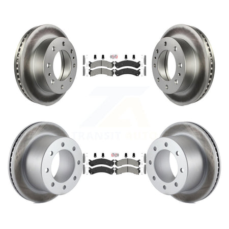 Front Rear Semi-Metallic Pad Coat Brake Rotor Kit For Chevrolet GMC Silverado 3500 Sierra KGA-101680