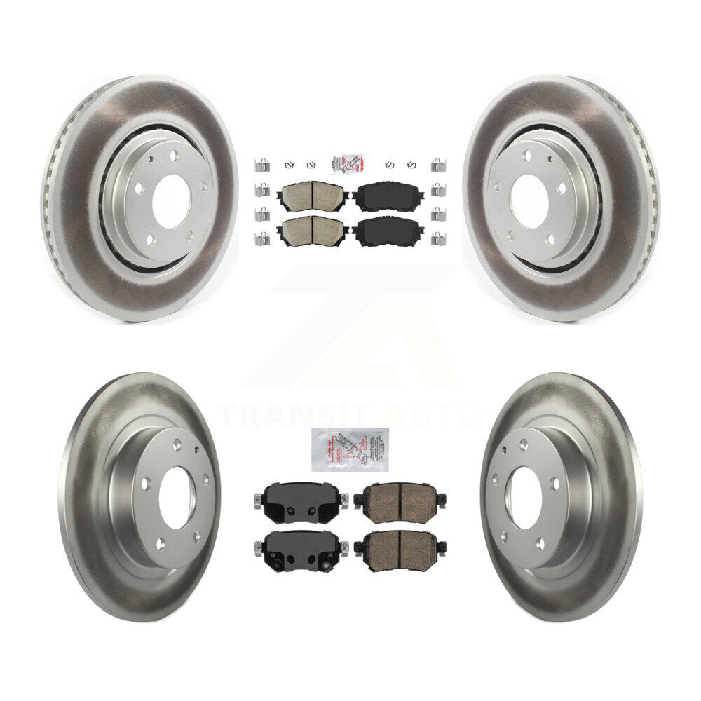 Front Rear Ceramic Pads And Coated Disc Brake Rotors Kit For 2021 Mazda 6 Turbocharged KGA-101688