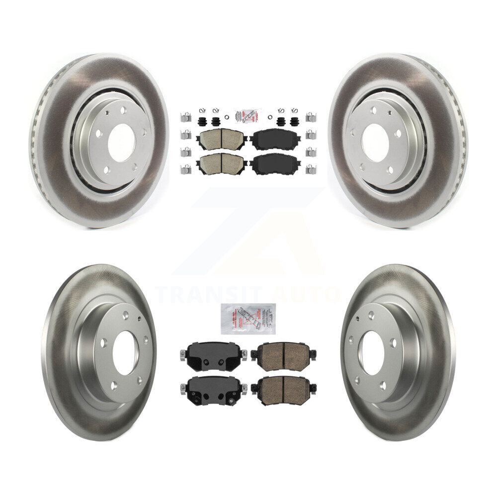 Front Rear Ceramic Pads And Coated Disc Brake Rotors Kit For 2021 Mazda 6 Turbocharged KGA-101689