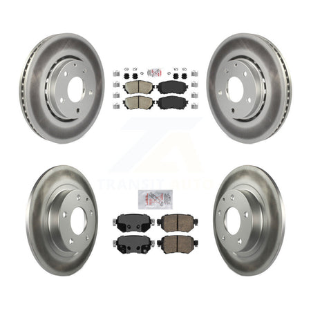 Front Rear Ceramic Pad & Coated Brake Rotor Kit For 2019-2021 Mazda 6 Naturally Aspirated KGA-101691
