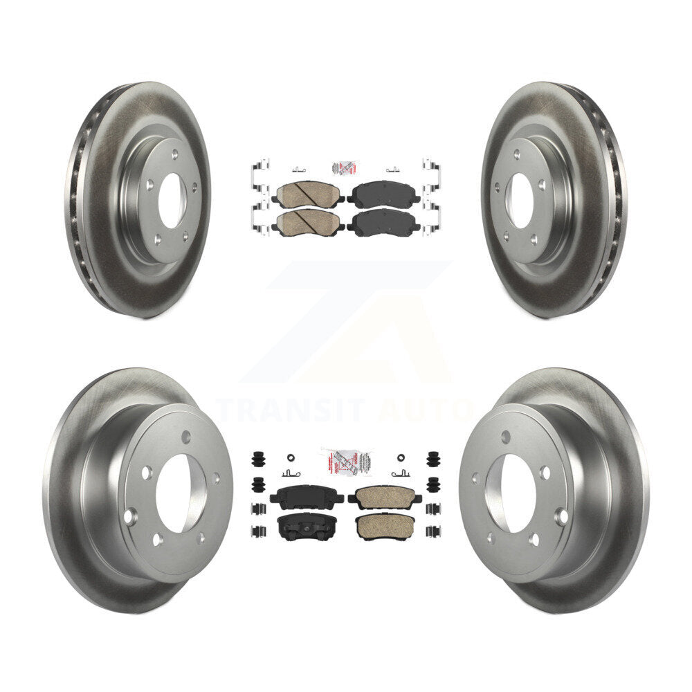 Front Rear Ceramic Pad Coated Brake Rotors Kit For Jeep Patriot Compass Dodge Caliber 200 KGA-101692