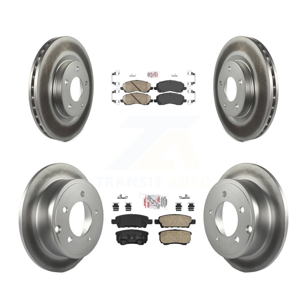 Front Rear Ceramic Pad Coated Brake Rotors Kit For Jeep Patriot Compass Dodge Caliber 200 KGA-101694