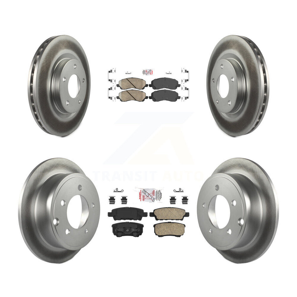 Front Rear Ceramic Pad Coated Brake Rotors Kit For Jeep Patriot Compass Dodge Caliber 200 KGA-101694