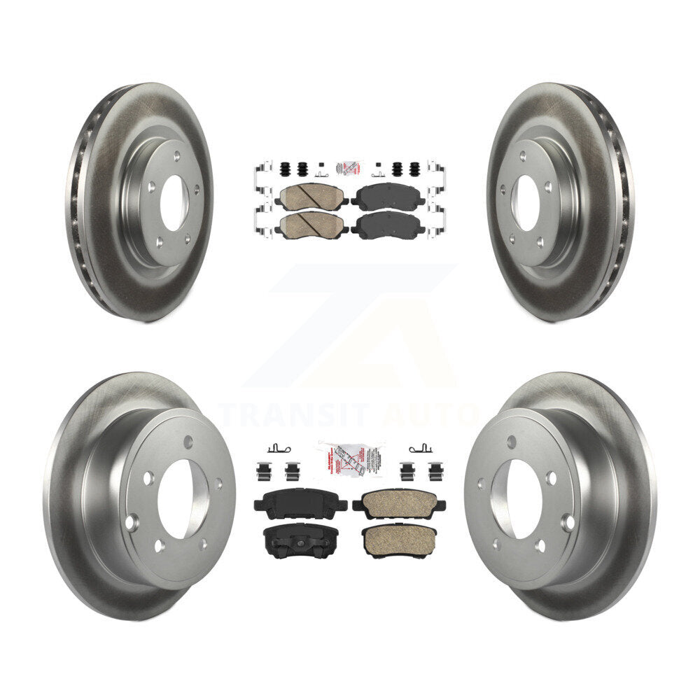 Front Rear Ceramic Pad Coated Brake Rotors Kit For Jeep Patriot Compass Dodge Caliber 200 KGA-101695