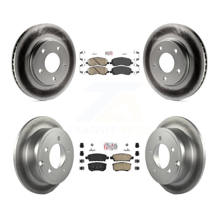 Front Rear Ceramic Pad & Coated Disc Brake Rotors Kit For Mitsubishi Lancer Dodge Caliber KGA-101696