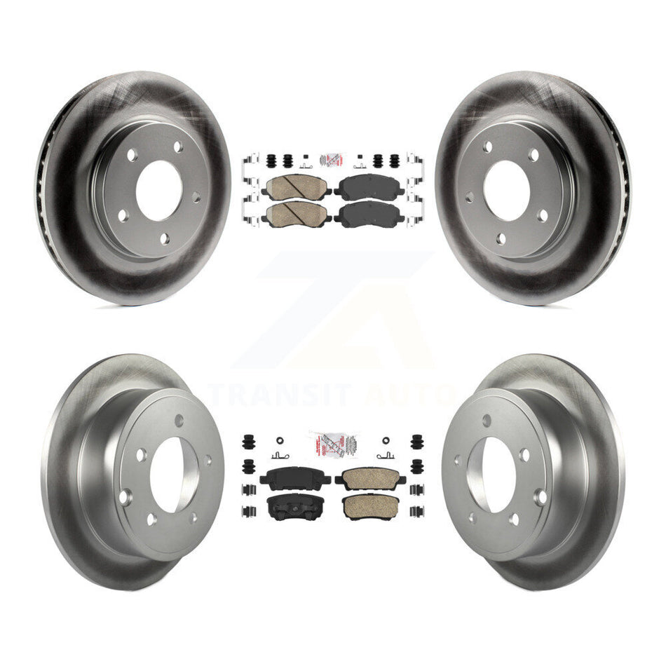 Front Rear Ceramic Pad & Coated Disc Brake Rotors Kit For Mitsubishi Lancer Dodge Caliber KGA-101697