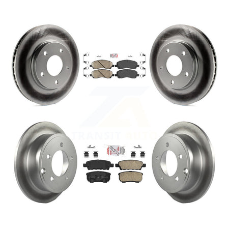 Front Rear Ceramic Pad & Coated Disc Brake Rotors Kit For Mitsubishi Lancer Dodge Caliber KGA-101703