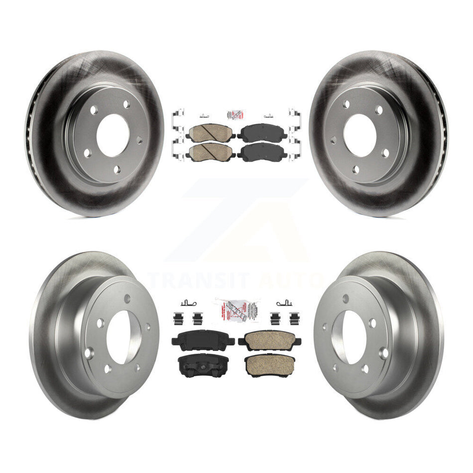 Front Rear Ceramic Pad & Coated Disc Brake Rotors Kit For Mitsubishi Lancer Dodge Caliber KGA-101703