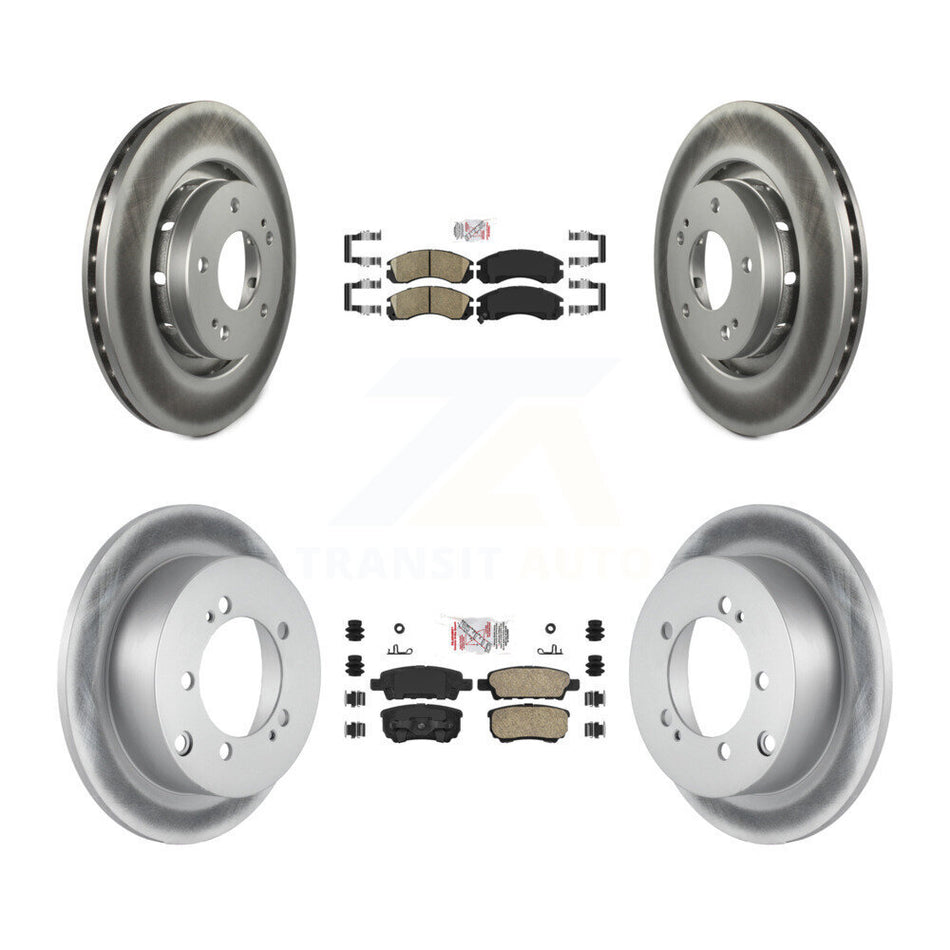 Front Rear Ceramic Pad And Coated Disc Brake Rotor Kit For 2005-2006 Mitsubishi Outlander KGA-101708