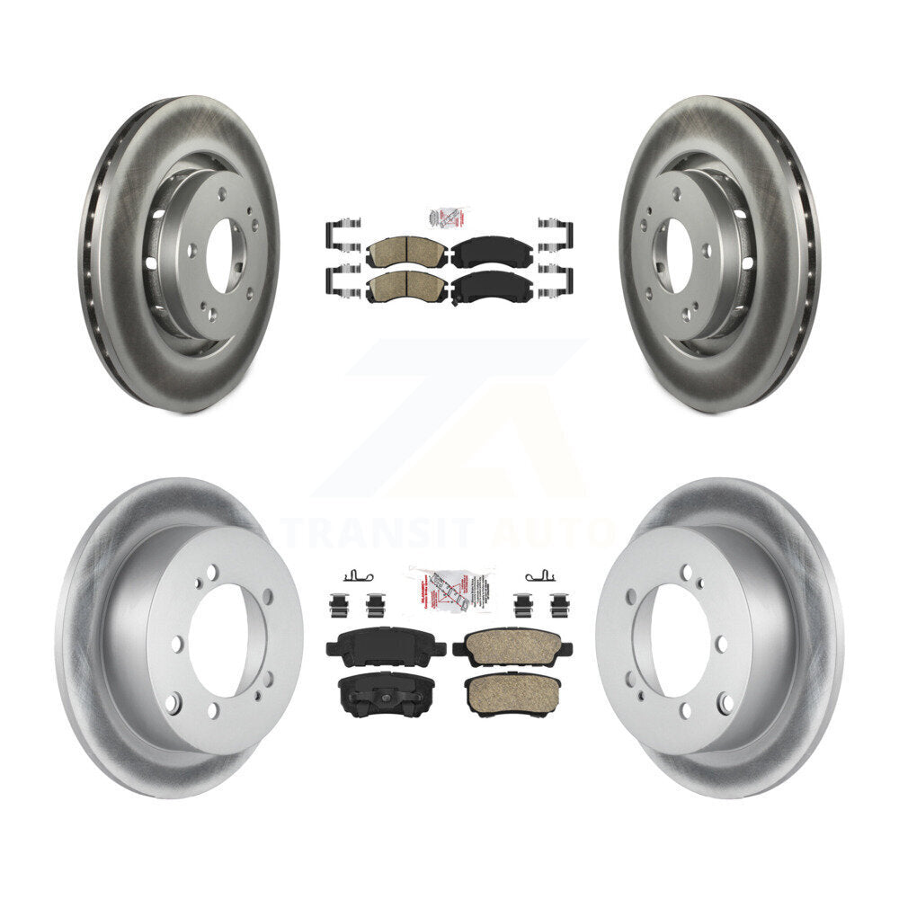 Front Rear Ceramic Pad And Coated Disc Brake Rotor Kit For 2005-2006 Mitsubishi Outlander KGA-101709
