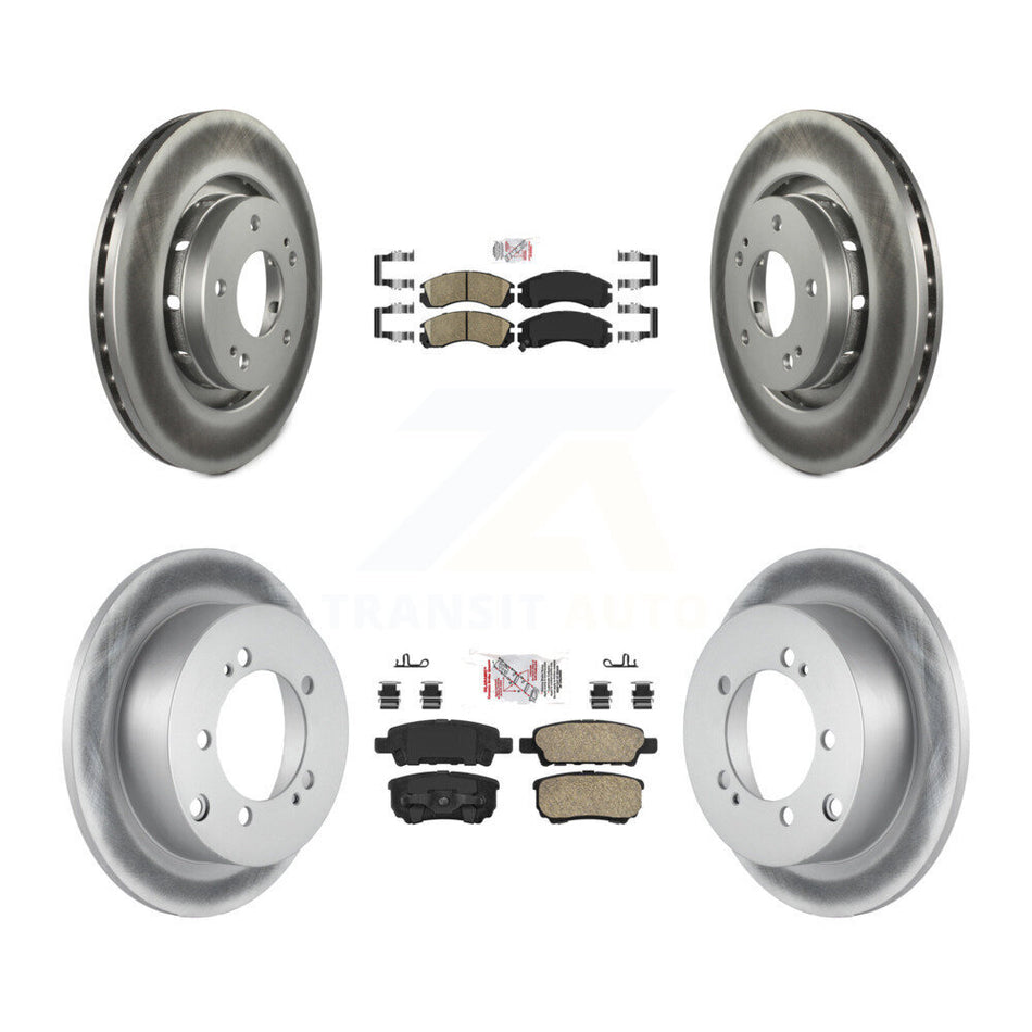 Front Rear Ceramic Pad And Coated Disc Brake Rotor Kit For 2005-2006 Mitsubishi Outlander KGA-101709