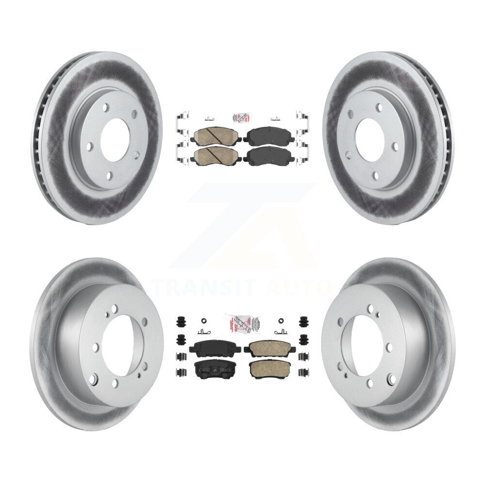 Front Rear Ceramic Pads And Coated Disc Brake Rotors Kit For Mitsubishi Lancer KGA-101710