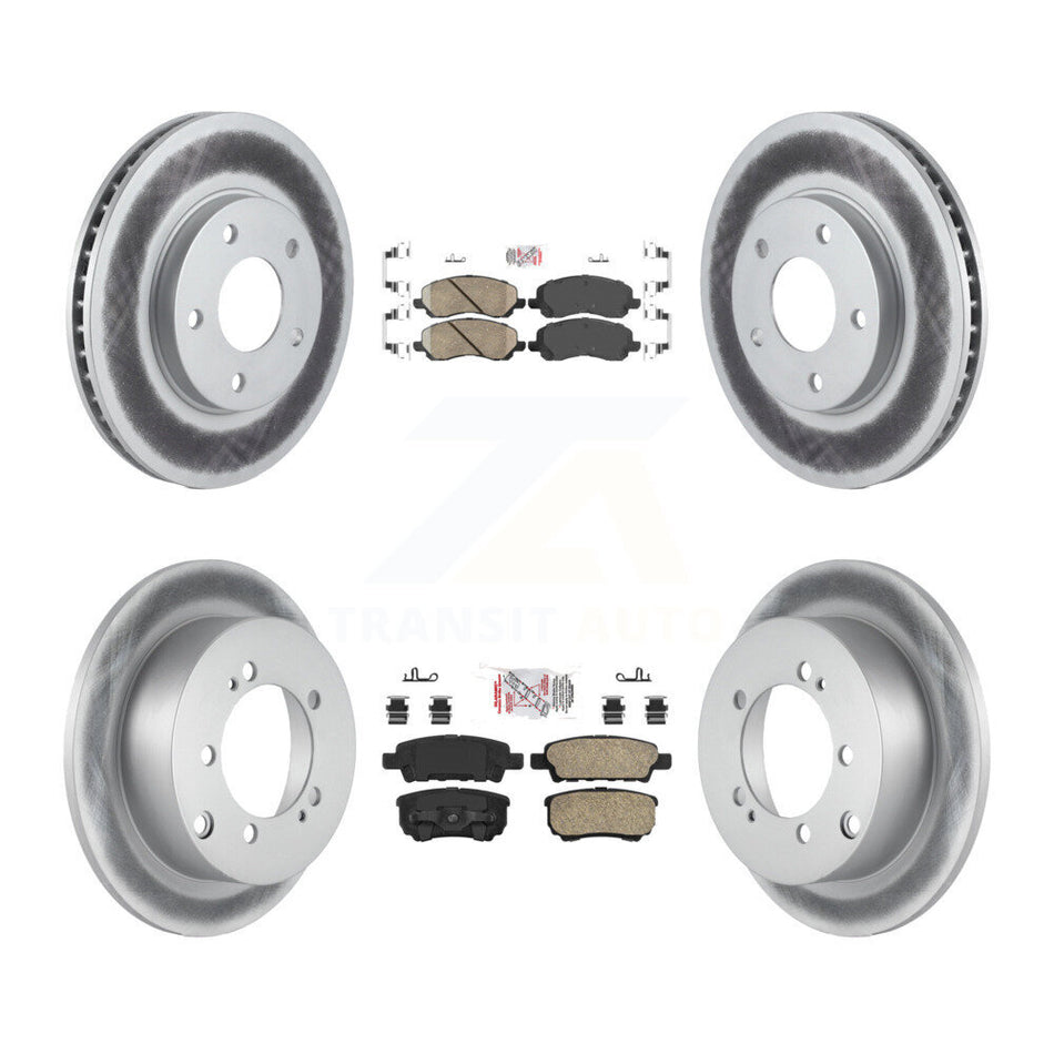 Front Rear Ceramic Pads And Coated Disc Brake Rotors Kit For Mitsubishi Lancer KGA-101712