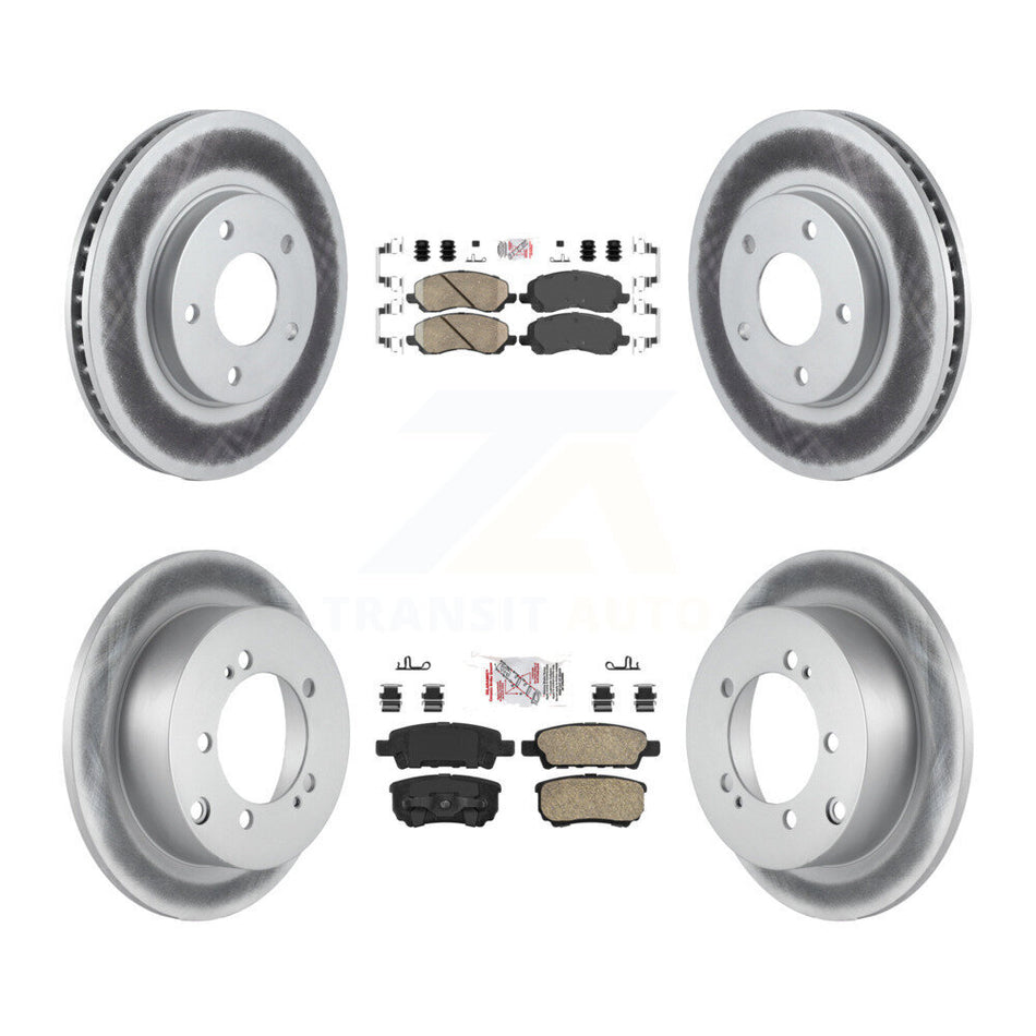 Front Rear Ceramic Pads And Coated Disc Brake Rotors Kit For Mitsubishi Lancer KGA-101713