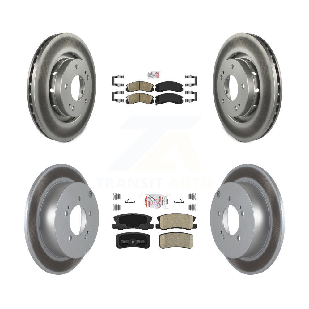 Front Rear Ceramic Pad Coat Brake Rotors Kit For 2009 Mitsubishi Lancer Ralliart To 03 09 KGA-101714