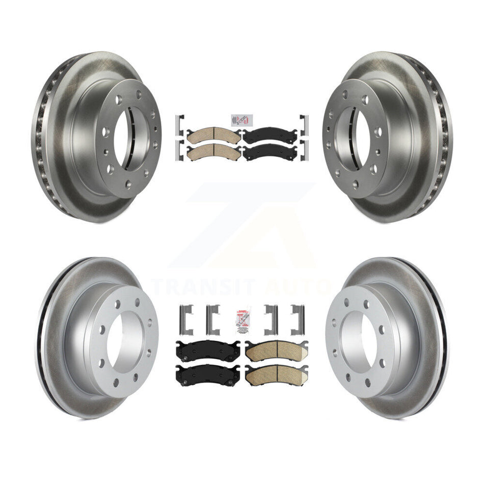 Front Rear Ceramic Pad Coat Brake Rotor Kit For Chevrolet GMC Sierra 2500 HD Silverado XL KGA-101722