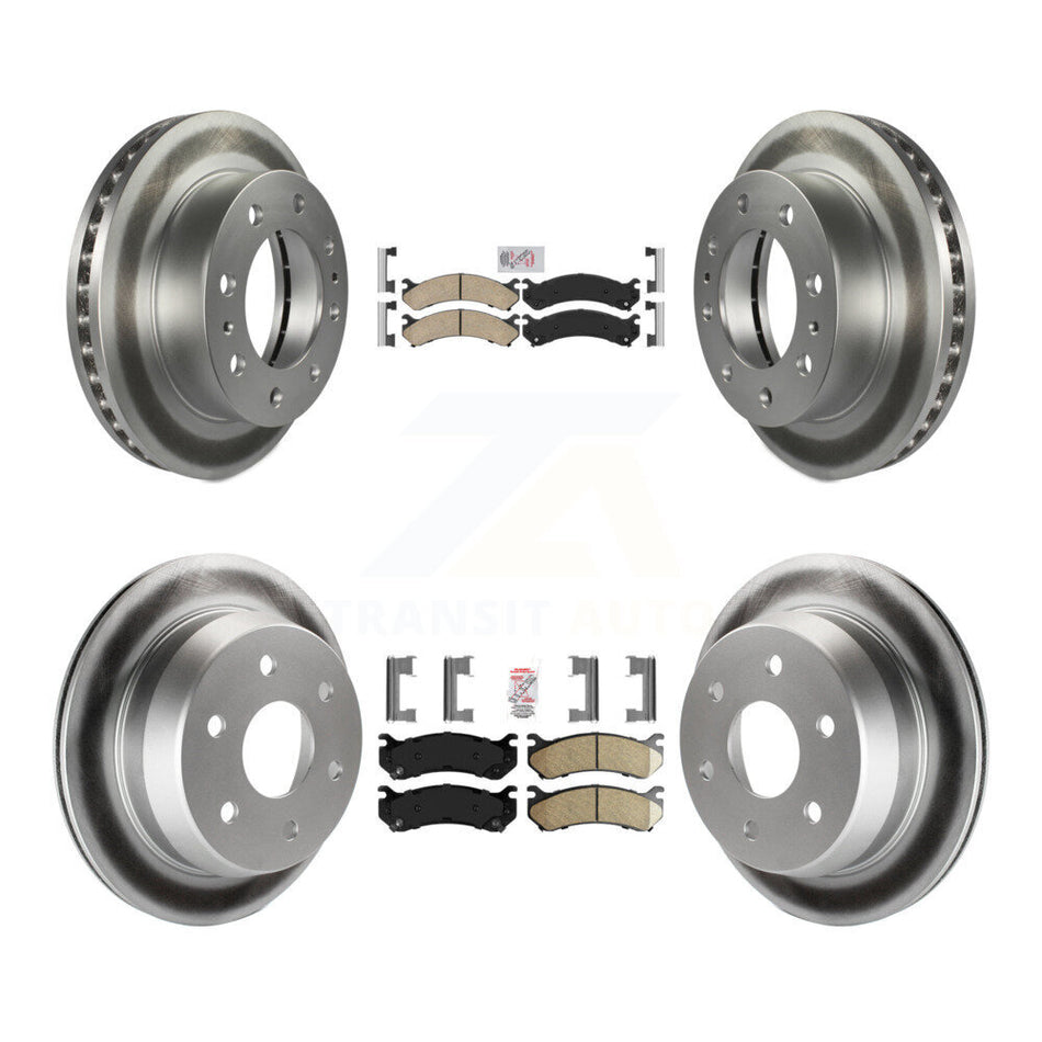 Front Rear Ceramic Pad Coat Brake Rotors Kit For Chevrolet Silverado 2500 HD Suburban GMC KGA-101730